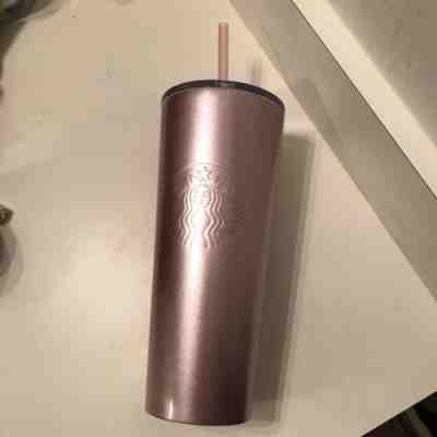 Starbucks 2019 Gold Pink Glitter Cold Cup Venti Tumbler Clear Lid - Sold on eBay Jun, 4th 2019 for $40.00