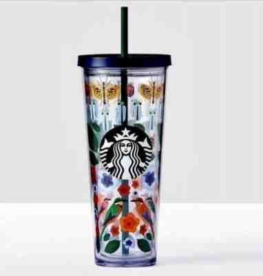  NEW STARBUCKS 24ozs birds & flowers venti cold cup - Sold on eBay Jun, 4th 2019 for $38.99