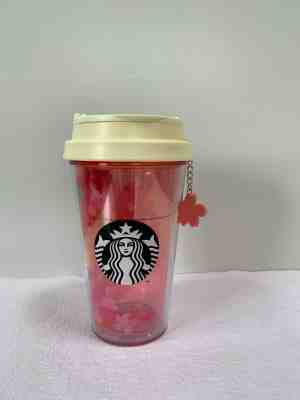  Starbucks  Cherry blossom Reusable plastic mug cup Thermos Charm Tumbler 355ml - Sold on eBay Jun, 4th 2019 for $20.00