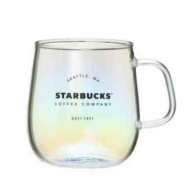 New in box Starbucks Japan Hologram Thermos Glass Mug 12oz Rainbow Both Hot/Cold - Sold on eBay Jun, 4th 2019 for $34.00