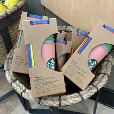 New Starbucks Color Changing Reusable Cold Cup Tumblers 24oz Venti Set Of 5 Cups - Sold on eBay Jun, 4th 2019 for $79.99
