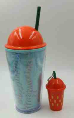 2014 Frappuccino Cold Cup Starbucks Acrylic Dome Lid Tumbler + Keychain New - Sold on eBay Jun, 4th 2019 for $18.99