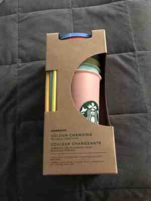 Starbucks Color Changing Reusable Cold Cup Tumblers 24oz Venti Set Of 5 Cups  - Sold on eBay Jun, 4th 2019 for $53.00