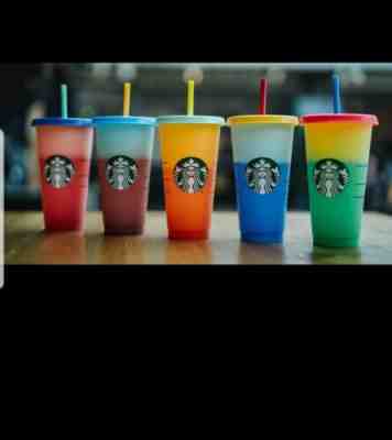  STARBUCKS COLOR CHANGING CUPS. This listing is for 5 Reusable Cups - Sold on eBay Jun, 4th 2019 for $65.00