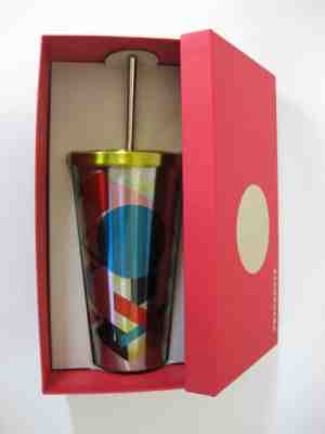 Starbucks Stainless Steel Cold Cup Tumbler  Multicolor Geometric 16 FL Oz  - Sold on eBay Jun, 3rd 2019 for $24.50