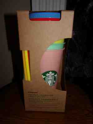 Starbucks Color Changing Reusable Cold Cup Summer 2019 Venti Iced Coffee/ Straws - Sold on eBay Jun, 3rd 2019 for $65.00