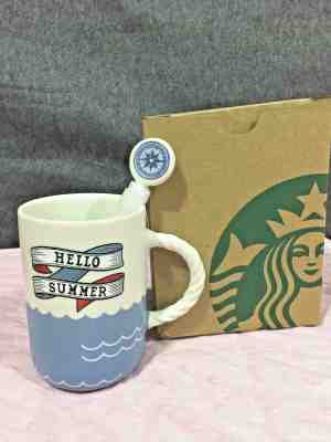 2019 Starbucks Ready, set ,sail Hello Summer Mug with Stirrer 12 Oz - Sold on eBay Jun, 3rd 2019 for $38.00