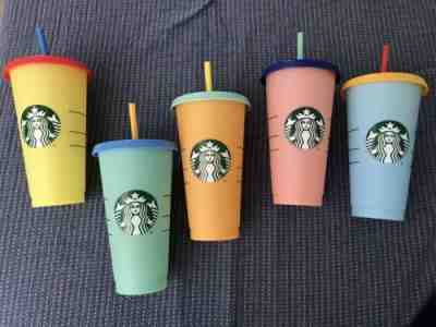 Starbucks Color Changing Cold Cups Set Of 5 - Sold on eBay Jun, 3rd 2019 for $59.00