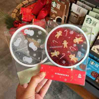 2017 STARBUCKS HOLIDAY GLITTER FILLED COASTER SET - Sold on eBay Jun, 3rd 2019 for $25.00