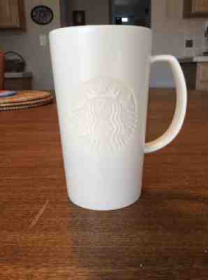  Starbucks 2014 Coffee EMBOSSED SIREN Mug - Matte White 16 OZ Tall Latte Cup  - Sold on eBay Jun, 24th 2019 for $24.00