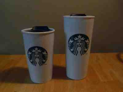 Starbucks Ceramic Travel Tumblers Coffee Mug with Lid 12 oz & 16 oz To Go Cup - Sold on eBay Jun, 24th 2019 for $18.00