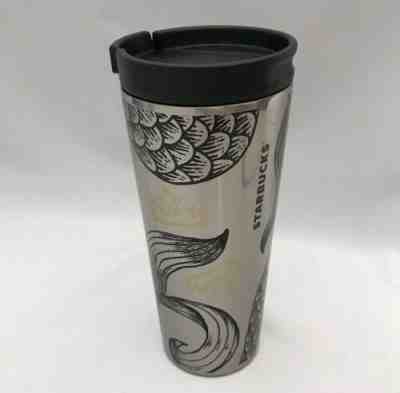 STARBUCKS 2016 Stainless Steel MERMAID SIREN TAIL CROWN Travel Tumbler  16oz - Sold on eBay Jun, 24th 2019 for $25.00