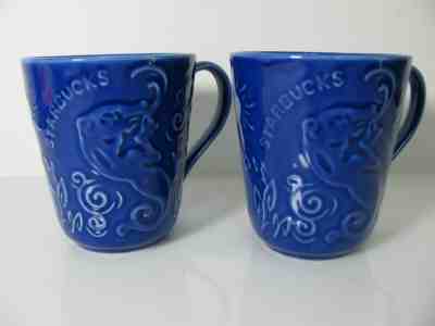 2 Starbucks  Original Collectible Cobalt Blue Mermaid Siren Swirls Mug  - Sold on eBay Jun, 24th 2019 for $49.99