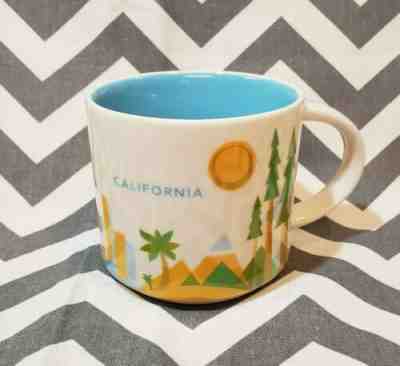 Starbucks California You Are Here Mug 14oz Sun Beach Palm Trees Blue Yellow - Sold on eBay Jun, 24th 2019 for $15.80