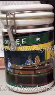 SALE~Starbucks Large Canister Nighthawks Hopper D. Burrows Chaleur Collector - Sold on eBay Jun, 24th 2019 for $45.00