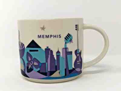2015 Starbucks Coffee YAH Mug Memphis You Are Here Cup 14 oz White Blue Purple - Sold on eBay Jun, 24th 2019 for $35.95