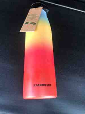 NEW Starbucks Flower Rainbow Water Bottle Magnetic Lid Tumbler 20oz Summer 2019 - Sold on eBay Jun, 24th 2019 for $17.80