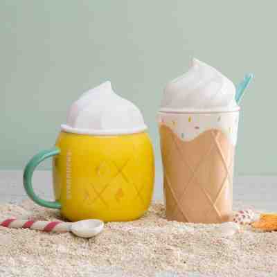 Taiwan Summer Starbucks Ice Cream Ceramic Cup Mug set 3 pcs - Sold on eBay Jun, 24th 2019 for $37.00