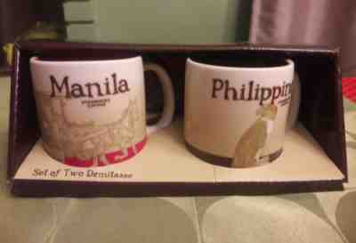 NIB Starbucks Manila Philippines 3-oz Demitasse set of 2 NEW AND VHTF LOW PRICE - Sold on eBay Jun, 24th 2019 for $32.00
