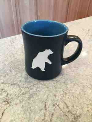 STARBUCKS BLACK w/ BLUE Recessed YUKON BEAR Coffee Cup Mug Bone China 2012 - Sold on eBay Jun, 24th 2019 for $15.00