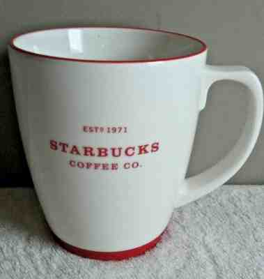 Starbucks Coffee Co. 2007 Coffee Mug Est. 1971 White & Red - Sold on eBay Jun, 24th 2019 for $18.00