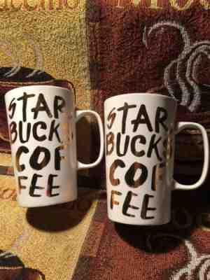 SET OF 2 Starbucks 2015 Gold Graffiti Ceramic Coffee/Tea Cup/Mug 16 Fl. Ounces - Sold on eBay Jun, 24th 2019 for $20.99
