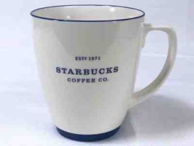 Starbucks 2007 Est 1971 Abbey Logo Coffee Cup Large Mug White & Blue 18 oz NEW - Sold on eBay Jun, 24th 2019 for $16.99