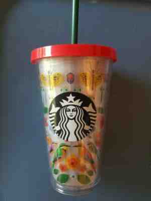 Starbucks 2017 Birds Bugs and Flowers Acrylic Cold Cup with straw 16 oz  - Sold on eBay Jun, 24th 2019 for $20.00