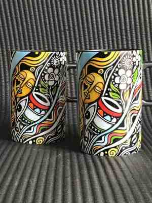 STARBUCKS 2018 LAOLU SENBANJO 12 OZ COFFEE MUGS COFFEE STORIES  -  2 NEW! - Sold on eBay Jun, 24th 2019 for $40.00