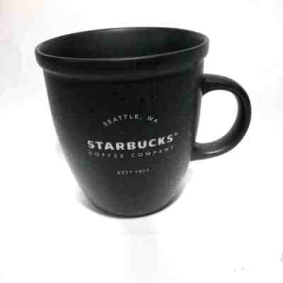 Starbucks Black Coffee Mug Cup 12 oz Seattle WA 2016 Abbey Laser Etched Matte - Sold on eBay Jun, 24th 2019 for $15.98