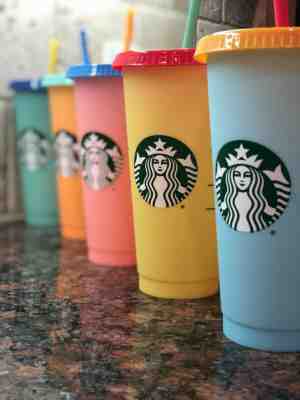 ?RARE? 2019 Starbucks Color Changing Cold Cups Reusable 5 Cups 5 Lids & 5 Straws - Sold on eBay Jun, 24th 2019 for $83.00