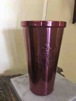 Starbucks Berry Pink Stainless Steel Venti Cold Cup Tumbler 24 Oz  - Sold on eBay Jun, 24th 2019 for $29.95