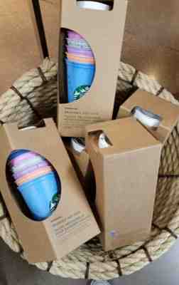 Starbucks Reusable hot cup collection pack of 6 W/Lids marble summer 2019 - Sold on eBay Jun, 23rd 2019 for $19.00