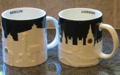 NWT *IMPERFECT* Starbucks BERLIN & LONDON City Relief Collector 2 Mugs Lot - Sold on eBay Jun, 23rd 2019 for $59.99