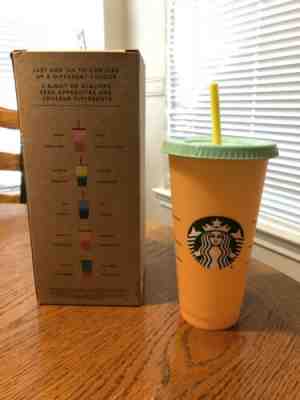 Starbucks Reusable COLOR CHANGING 1 Cold Cup 24oz-  Apricot Tangerine Single - Sold on eBay Jun, 23rd 2019 for $18.00