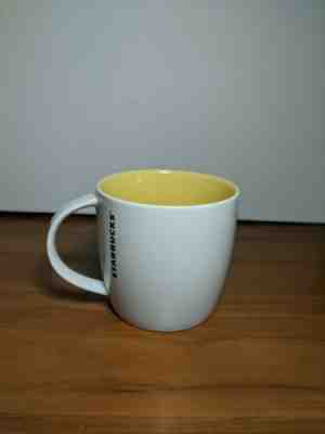 Starbucks 2011 Coffee Mug New Bone China 16 oz Off white and Yellow Inside - Sold on eBay Jun, 23rd 2019 for $17.99