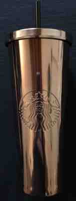 Starbucks Copper Gold Stainless Steel Cold Cup Tumbler 24oz - Sold on eBay Jun, 23rd 2019 for $27.50