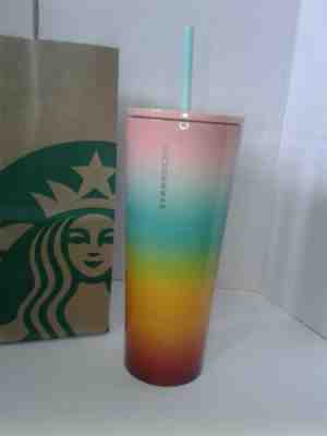 NEW Starbucks Tumbler Summer Collection 2019 Venti 24oz SS Pastel Rainbow  - Sold on eBay Jun, 23rd 2019 for $49.99