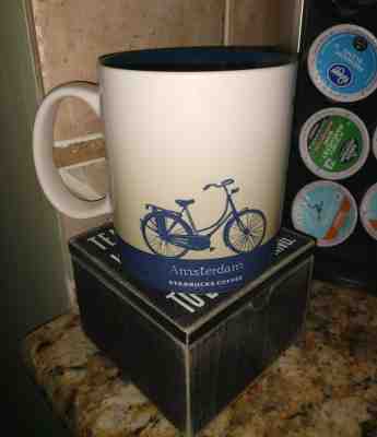 MINT Starbucks Amsterdam Coffee Mug 16 oz - Global Icon Series w/ Bicycle - 2016 - Sold on eBay Jun, 23rd 2019 for $32.22
