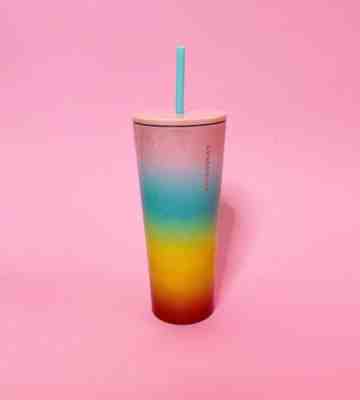 NWT 2019 PRIDE STARBUCKS COLD CUP RAINBOW STAINLESS STEEL TUMBLER 24 fl oz - Sold on eBay Jun, 23rd 2019 for $30.00
