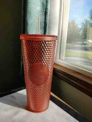 NEW Starbucks 2019 Rose Gold Pink Sparkling Jeweled 24 oz Venti Tumbler w/ Straw - Sold on eBay Jun, 23rd 2019 for $35.00