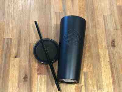 Starbucks Christmas Stainless Steel Matte Black VENTI Cold Cup Tumbler 24oz - Sold on eBay Jun, 22nd 2019 for $34.95