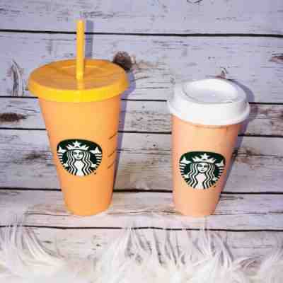 2 Starbucks Cups-1 Reusable COLOR CHANGING Cold Cup 24oz- 1 Marble HOT CUP 16 oz - Sold on eBay Jun, 22nd 2019 for $32.99