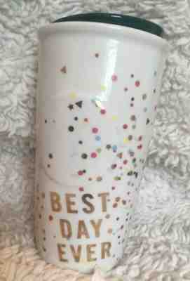 Starbucks Mug 2015 Best Day Ever Ceramic Confetti Tumbler Coffee Travel With Lid - Sold on eBay Jun, 22nd 2019 for $25.00