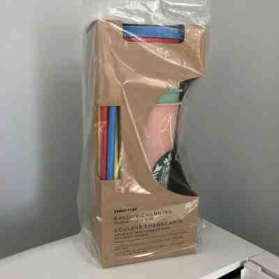NEW Starbucks Color Changing Reusable Cold Cups Pack of 5 w/ Lids & Straws 24oz - Sold on eBay Jun, 22nd 2019 for $75.00