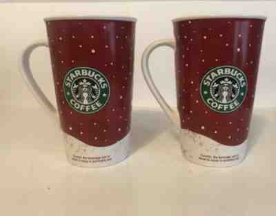 2 Starbucks Holiday Christmas Mugs Grande Cup 2007 Mermaid Siren Logo Red 16 Oz - Sold on eBay Jun, 22nd 2019 for $20.40