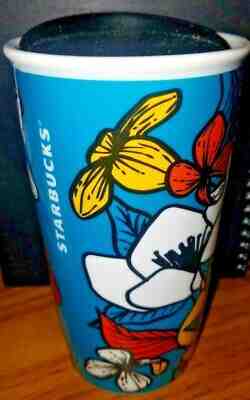 NEW Starbucks ceramic flower double wall travel tumbler w/unique twist sip spout - Sold on eBay Jun, 22nd 2019 for $27.99