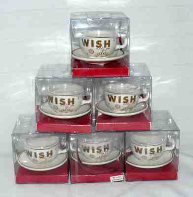 STARBUCKS 2006 SET OF 6 WISH ORNAMENTS HOLIDAY CHRISTMAS TREE MINI CUP & SAUCER - Sold on eBay Jun, 22nd 2019 for $27.44