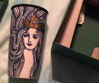 Starbucks Mug 2016 Blue Wavy Hair w/Lid Boxed NEW! - Sold on eBay Jun, 22nd 2019 for $15.45