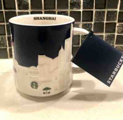 Starbucks Relief Mug Cup Blue China Shanghai - Sold on eBay Jun, 22nd 2019 for $44.99